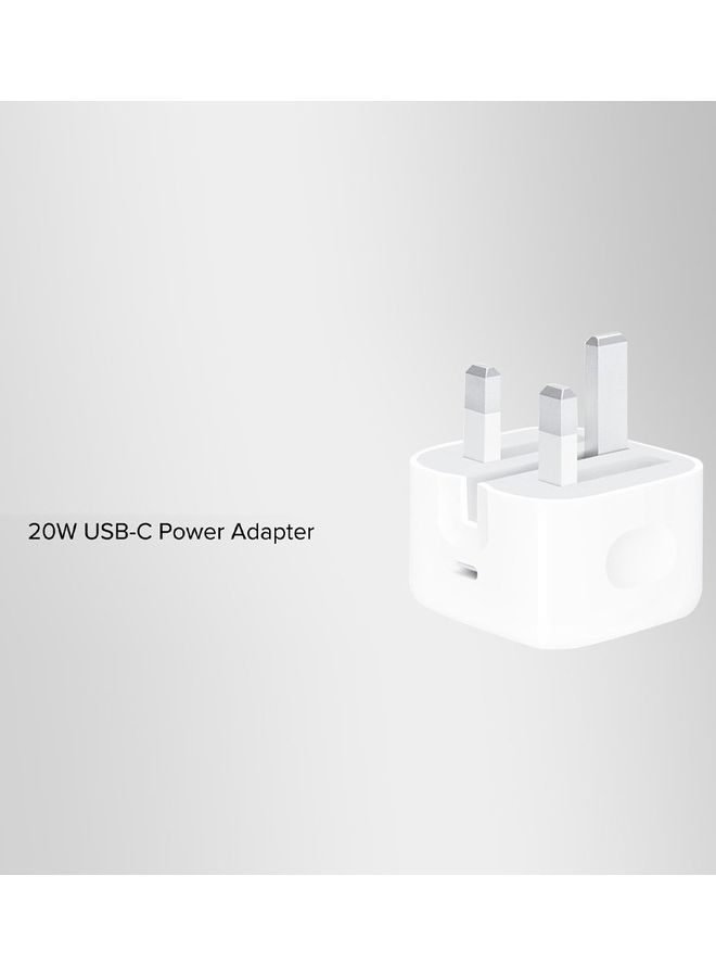 MARGOUN - USB-C 20W Power Adapter with Lightning to USB-C Cable 1m for iPhone 14 Series Wall Charger Travel Adapter with Foldable Pins White - Image 1
