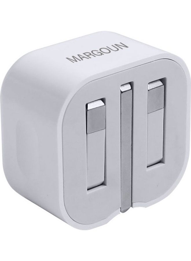 MARGOUN - USB-C 20W Power Adapter with Lightning to USB-C Cable 1m for iPhone 14 Series Wall Charger Travel Adapter with Foldable Pins White - Image 1