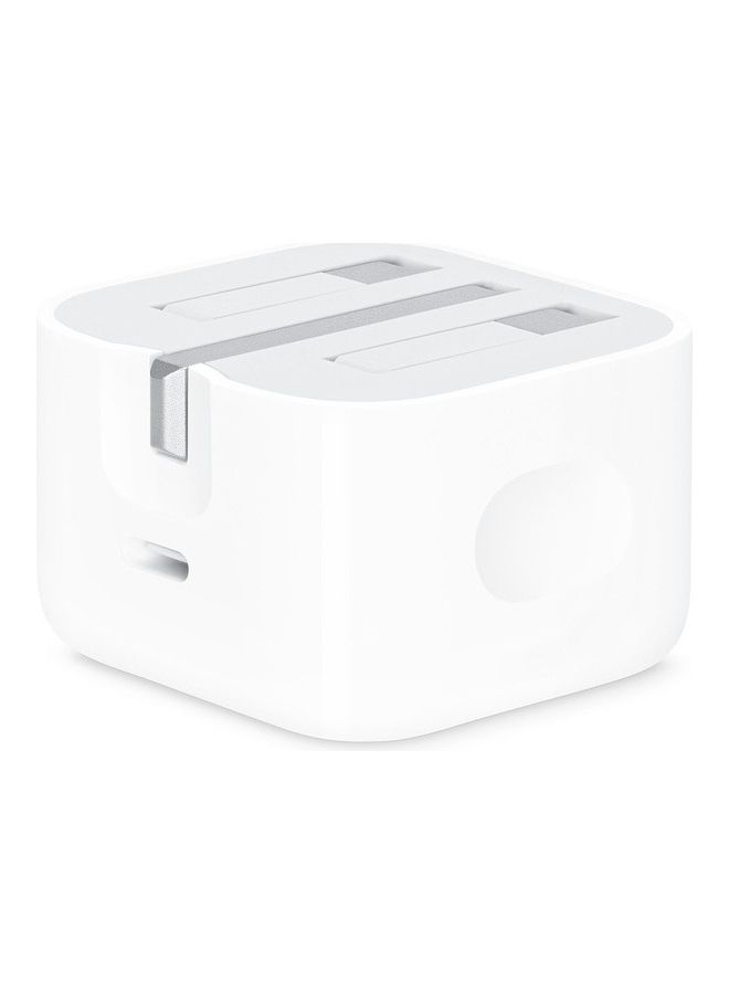 MARGOUN - USB-C 20W Power Adapter with Lightning to USB-C Cable 1m for iPhone 14 Series Wall Charger Travel Adapter with Foldable Pins White - Image 1