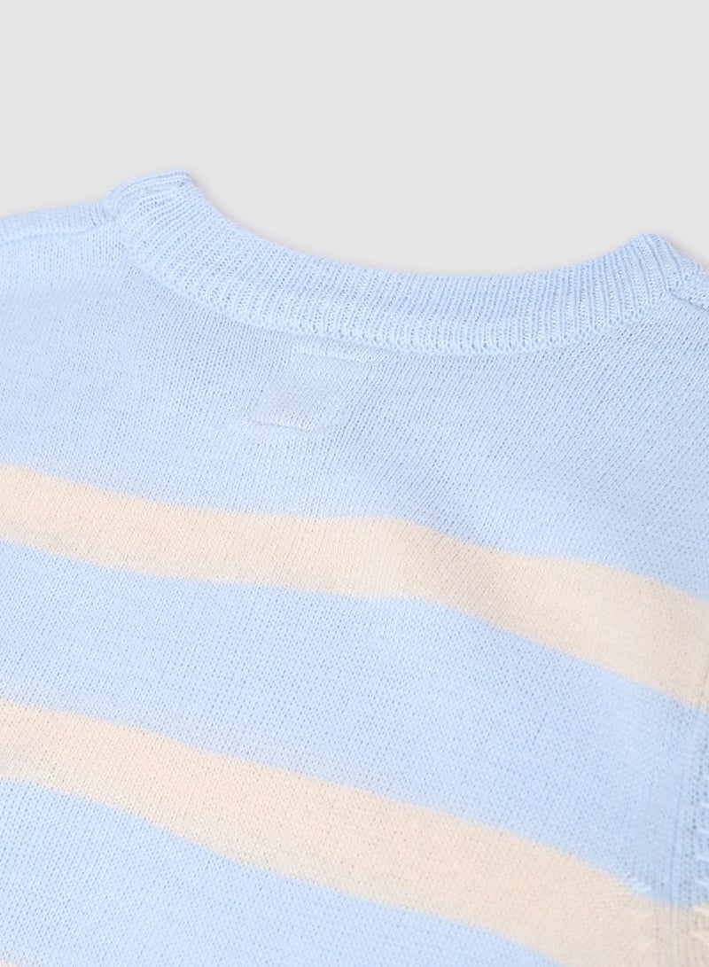NEON Boys Round Neck Long Sleeve Sweater Blue/White  - Image 4