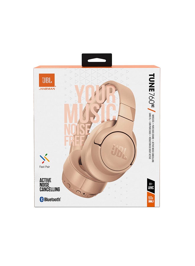 JBL - Tune 760NC Wireless Over-Ear Noise Cancelling Headphones Blush - Image 1