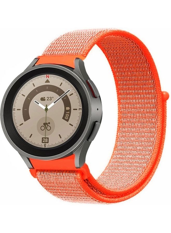 MARGOUN Samsung Galaxy Watch 5 / Galaxy Watch 5 Pro Band Nylon Loop Replacement Strap 20mm Compatible with Galaxy Watch5 (44mm/40mm) Galaxy Watch5 Pro (45mm) Orange - Image 2
