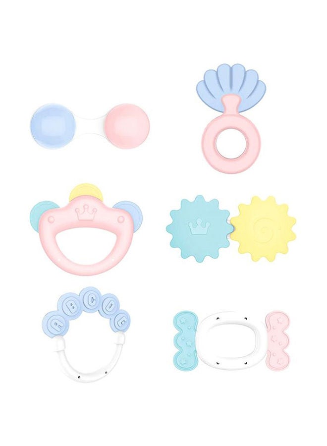 هوانجر مجموعة ألعاب خشخيشة عضاضة مكونة من 6 قطع، مادة ملونة متينة ومحمولة وقوية - Image 4