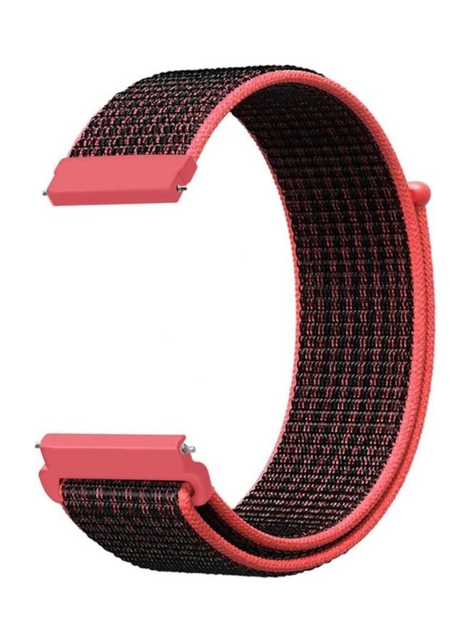 مارجون سوار بديل من النايلون بتصميم حلقي مقاس 20 مم متوافق مع ساعة سامسونج جالاكسي 5 مقاس (40 مم/44مم) وساعة جالاكسي5 برو مقاس (45مم) وردي/أسود - Image 3