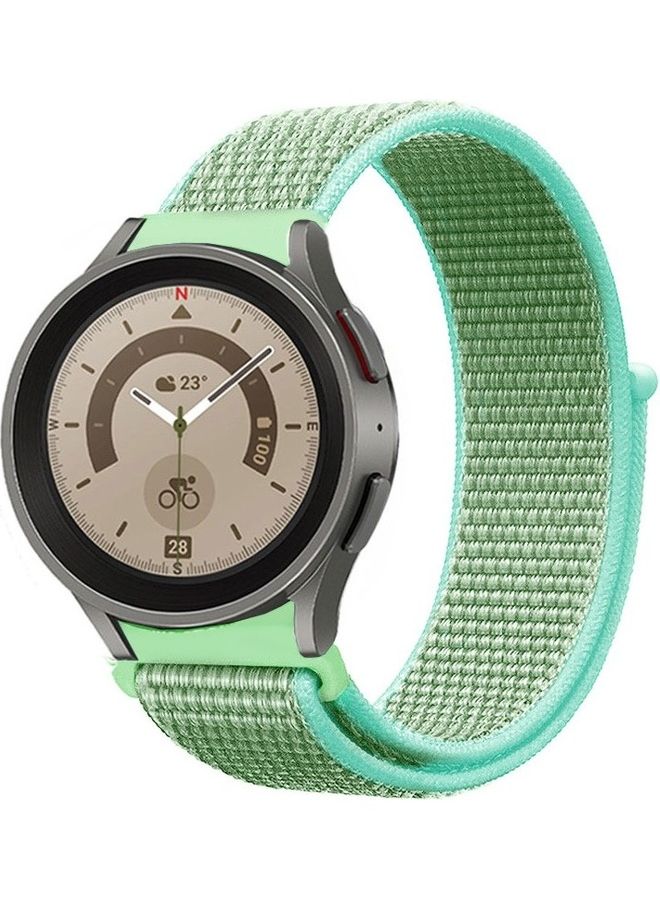 مارجون سوار بديل من النايلون بتصميم حلقي مقاس 20 مم متوافق مع ساعة سامسونج جالاكسي 5 مقاس (40 مم/44مم) وساعة جالاكسي5 برو مقاس (45مم) أخضر نعناعي - Image 2
