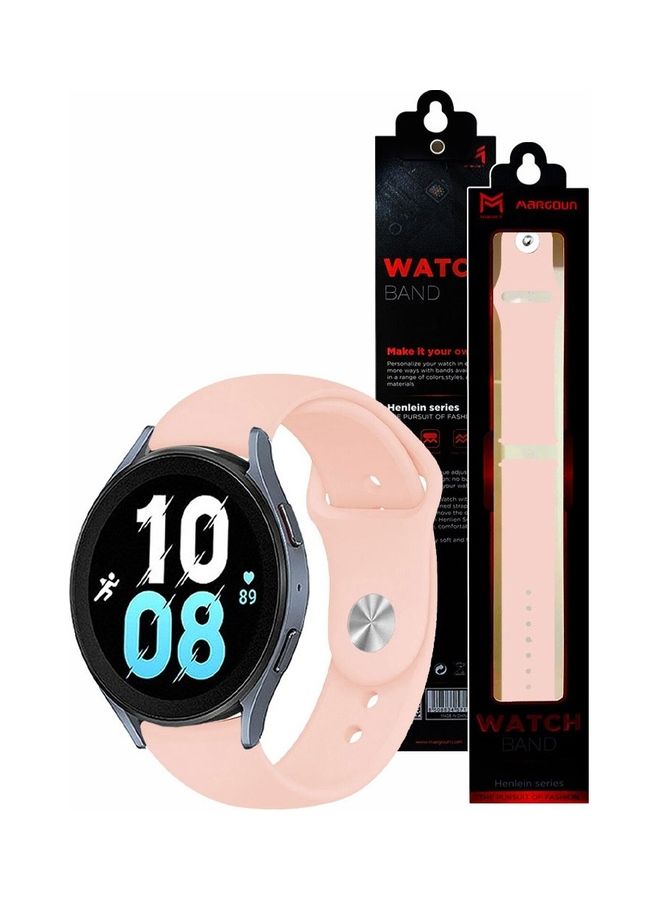 MARGOUN Samsung Galaxy Watch 5 / Galaxy Watch 5 Pro Band Silicone Replacement Strap 20mm Compatible with Galaxy Watch5 (44mm/40mm) Galaxy Watch5 Pro (45mm) Light Pink  - Image 4
