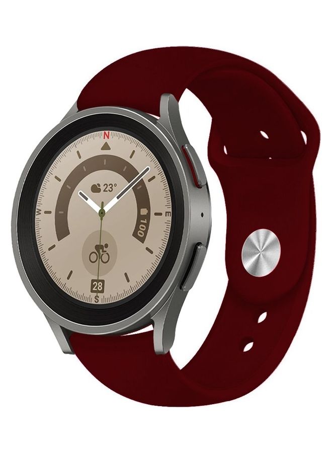 MARGOUN Samsung Galaxy Watch 5 / Galaxy Watch 5 Pro Band Silicone Replacement Strap 20mm Compatible with Galaxy Watch5 (44mm/40mm) Galaxy Watch5 Pro (45mm) Maroon  - Image 2