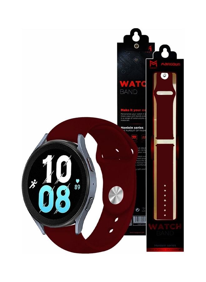 MARGOUN Samsung Galaxy Watch 5 / Galaxy Watch 5 Pro Band Silicone Replacement Strap 20mm Compatible with Galaxy Watch5 (44mm/40mm) Galaxy Watch5 Pro (45mm) Maroon  - Image 3