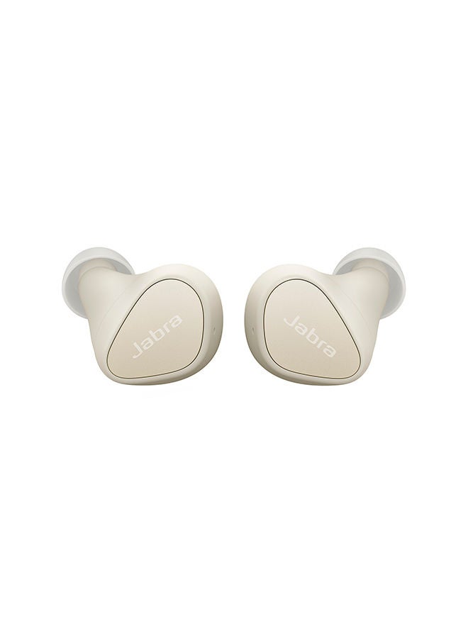 Jabra - Elite 3 In Ear Wireless Bluetooth Earbuds – Noise Isolating True Wireless Buds with 4 Built-in Microphones for Clear Calls, Rich Bass, Customizable Sound, and Mono Mode Light Beige - Image 1