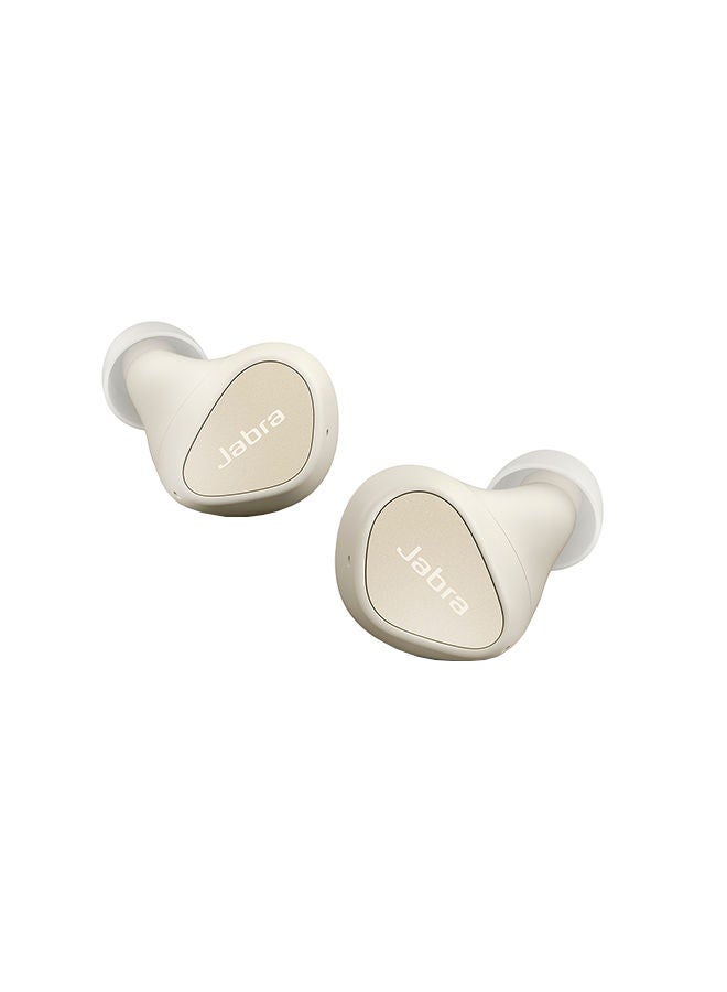 Jabra - Elite 3 In Ear Wireless Bluetooth Earbuds – Noise Isolating True Wireless Buds with 4 Built-in Microphones for Clear Calls, Rich Bass, Customizable Sound, and Mono Mode Light Beige - Image 1