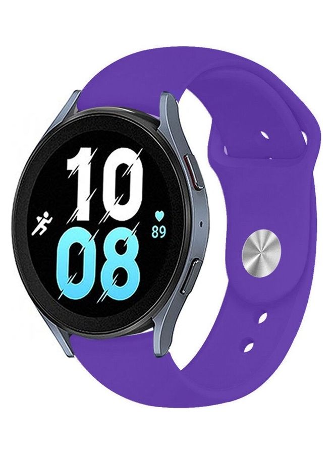 مارجون سوار بديل من السيليكون متوافق مع ساعة سامسونج جالاكسي ووتش 5 (44 مم/40 مم) وساعة جالاكسي ووتش 5 برو (45 مم) أرجواني - Image 1