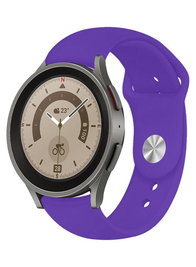 مارجون سوار بديل من السيليكون متوافق مع ساعة سامسونج جالاكسي ووتش 5 (44 مم/40 مم) وساعة جالاكسي ووتش 5 برو (45 مم) أرجواني - Image 2