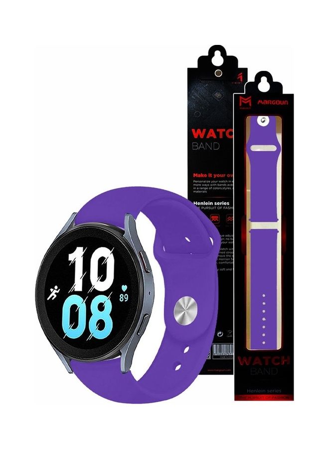 مارجون سوار بديل من السيليكون متوافق مع ساعة سامسونج جالاكسي ووتش 5 (44 مم/40 مم) وساعة جالاكسي ووتش 5 برو (45 مم) أرجواني - Image 3