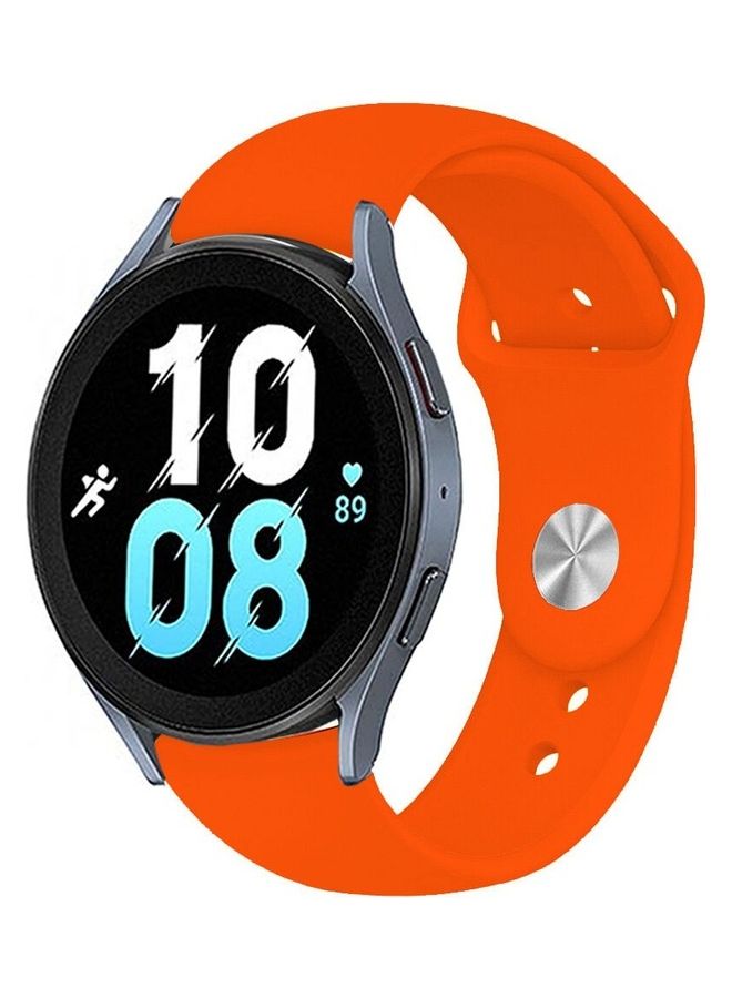مارجون سوار بديل من السيليكون متوافق مع ساعة سامسونج جالاكسي ووتش 5 (44 مم/40 مم) وساعة جالاكسي ووتش 5 برو (45 مم) برتقالي - Image 1