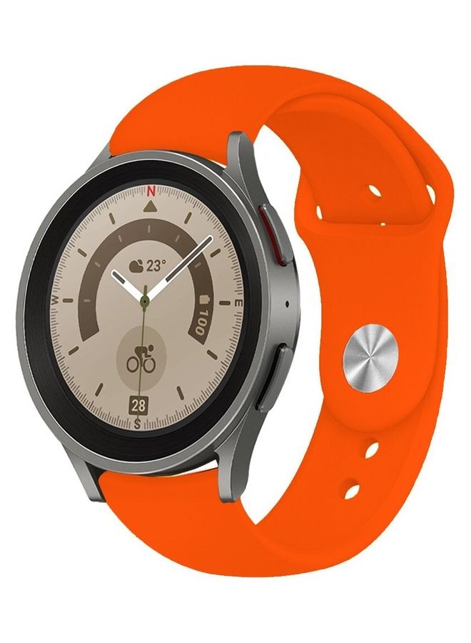 مارجون سوار بديل من السيليكون متوافق مع ساعة سامسونج جالاكسي ووتش 5 (44 مم/40 مم) وساعة جالاكسي ووتش 5 برو (45 مم) برتقالي - Image 2