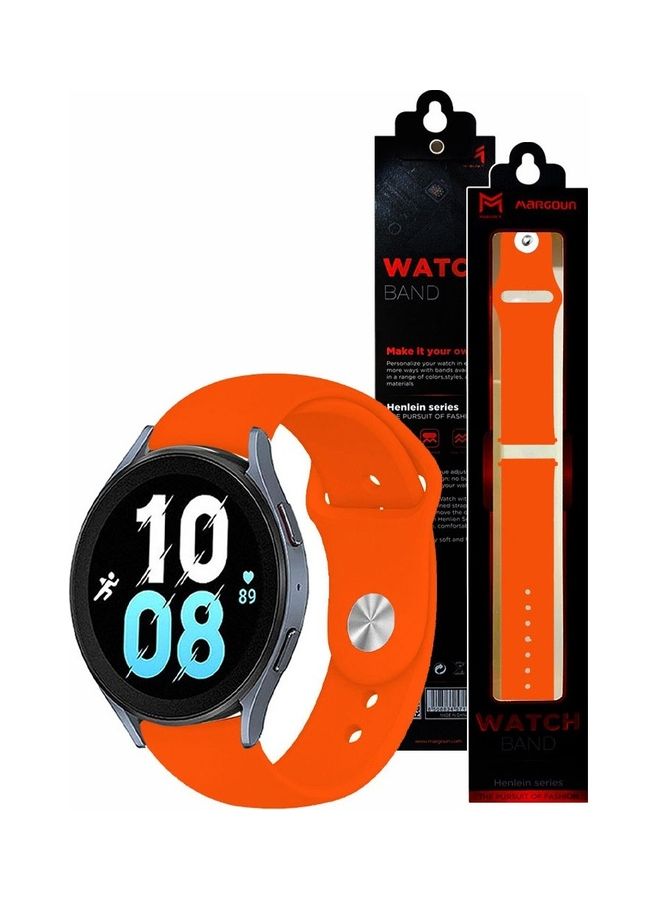 مارجون سوار بديل من السيليكون متوافق مع ساعة سامسونج جالاكسي ووتش 5 (44 مم/40 مم) وساعة جالاكسي ووتش 5 برو (45 مم) برتقالي - Image 3