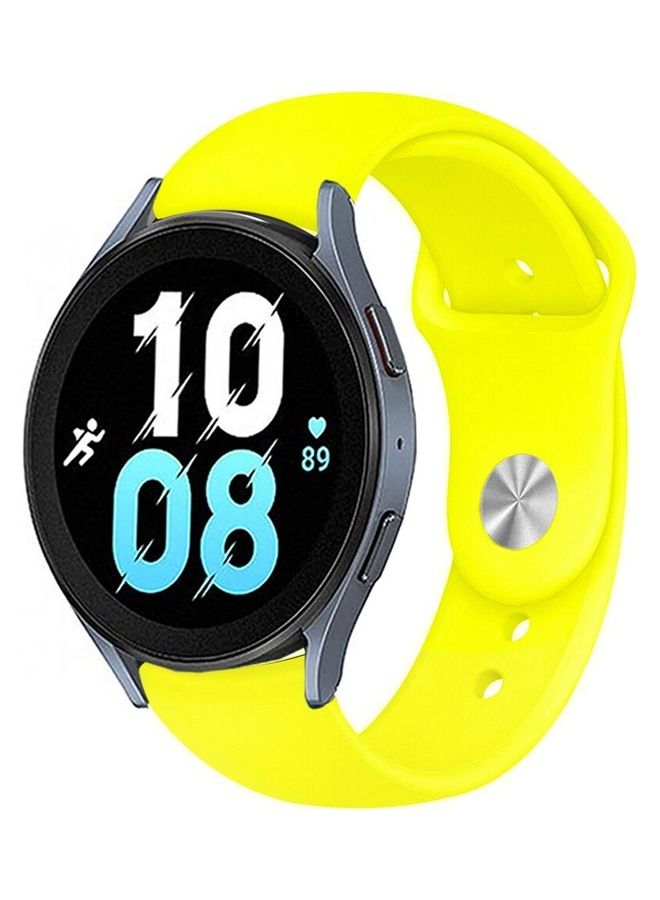 مارجون سوار بديل من السيليكون متوافق مع ساعة سامسونج جالاكسي ووتش 5 (44 مم/40 مم) وساعة جالاكسي ووتش 5 برو (45 مم) أصفر فاقع - Image 1