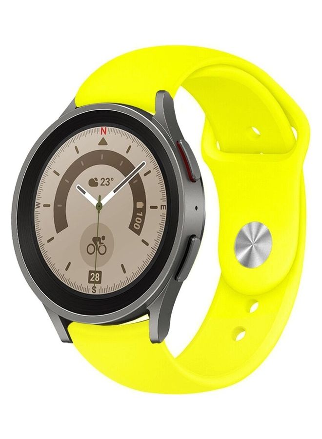 مارجون سوار بديل من السيليكون متوافق مع ساعة سامسونج جالاكسي ووتش 5 (44 مم/40 مم) وساعة جالاكسي ووتش 5 برو (45 مم) أصفر فاقع - Image 2