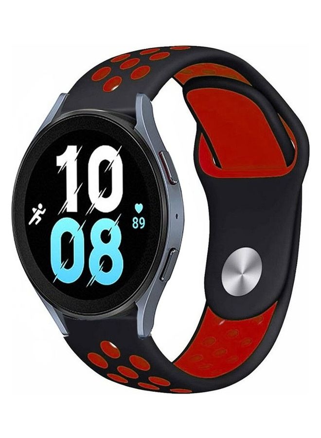 MARGOUN Samsung Galaxy Watch 5 / Galaxy Watch 5 Pro Band Silicone Replacement Strap 20mm Compatible with Galaxy Watch5 (44mm/40mm) Galaxy Watch5 Pro (45mm) Black/Red - Image 1