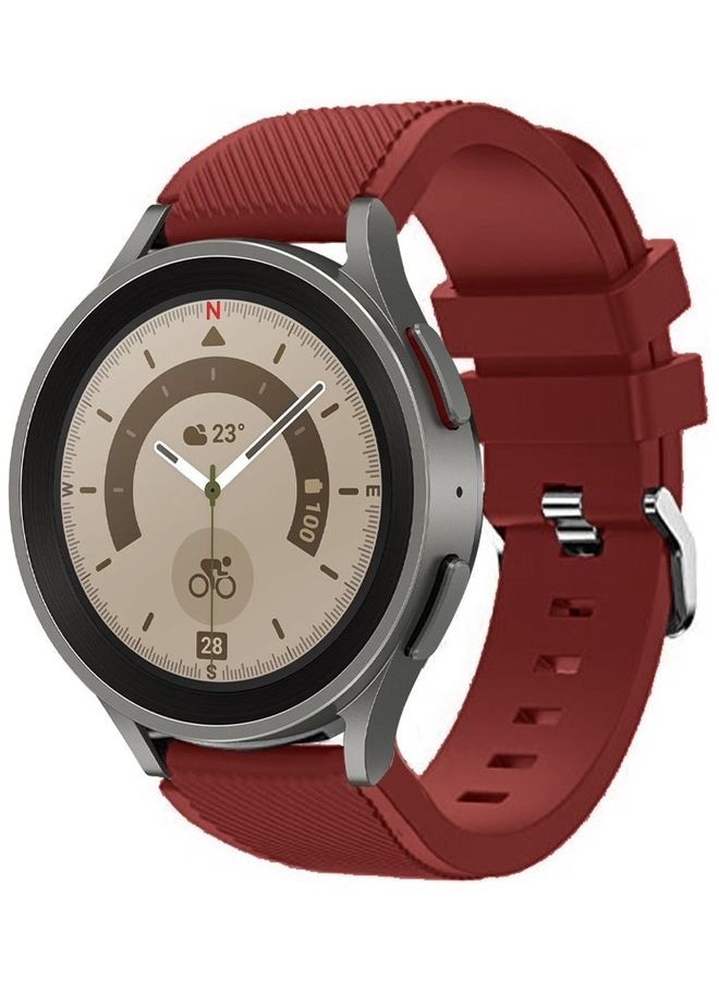 MARGOUN Samsung Galaxy Watch 5 / Galaxy Watch 5 Pro Band Silicone Replacement Strap with Buckle Closure 20mm Compatible with Galaxy Watch5 (44mm/40mm) Galaxy Watch5 Pro (45mm) Maroon - Image 2