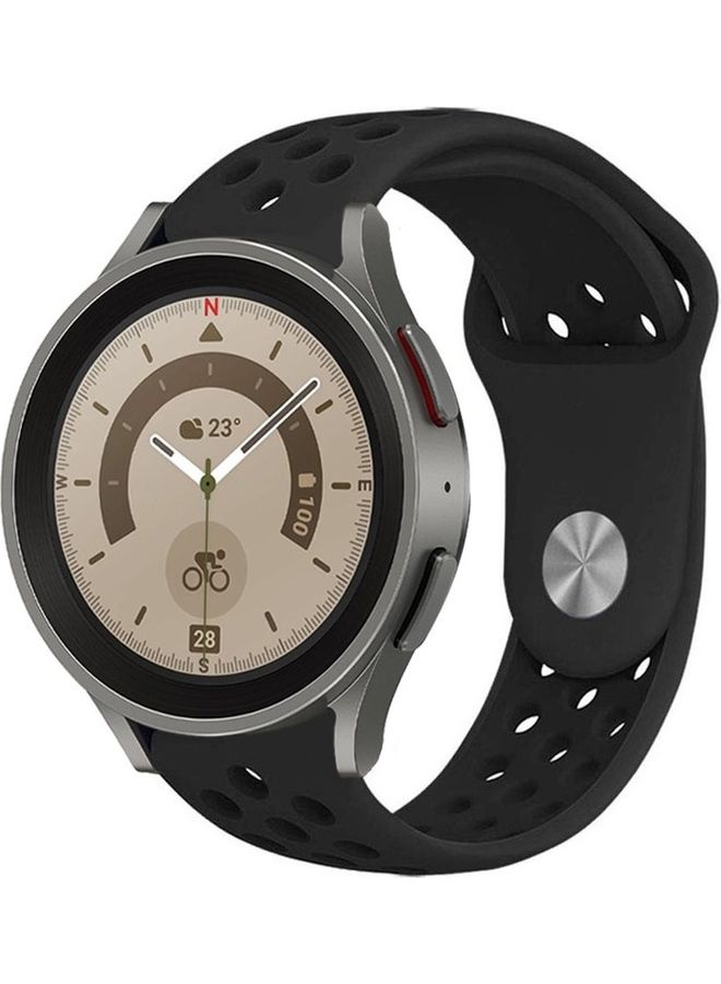 MARGOUN Samsung Galaxy Watch 5 / Galaxy Watch 5 Pro Band Silicone Replacement Strap 20mm Compatible with Galaxy Watch5 (44mm/40mm) Galaxy Watch5 Pro (45mm) Black  - Image 2