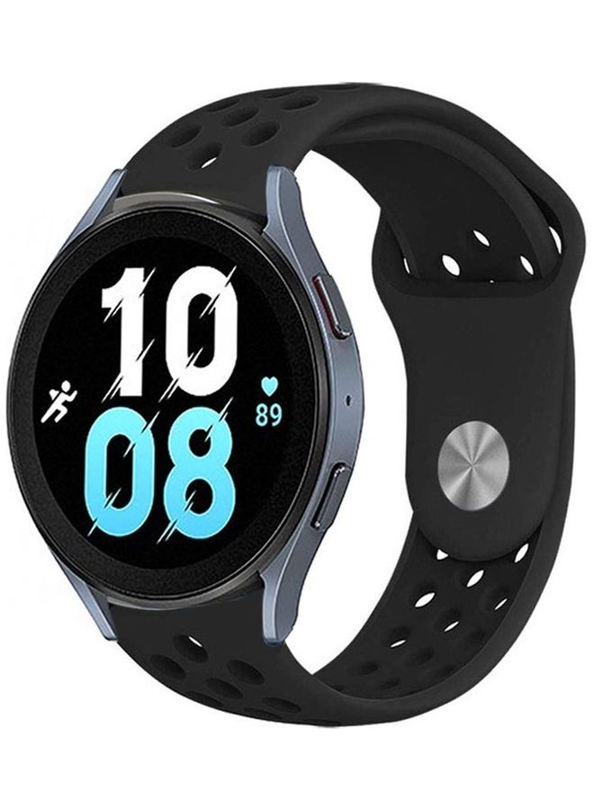MARGOUN Samsung Galaxy Watch 5 / Galaxy Watch 5 Pro Band Silicone Replacement Strap 20mm Compatible with Galaxy Watch5 (44mm/40mm) Galaxy Watch5 Pro (45mm) Black  - Image 1