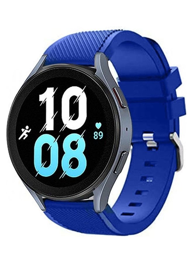 مارجون سوار بديل من السيليكون بإغلاق بإبزيم مقاس 20 مم متوافق مع ساعة سامسونج جالاكسي 5 (مقاس 44 مم/40 مم) / جالاكسي 5 برو (45 مم) أزرق غامق - Image 1