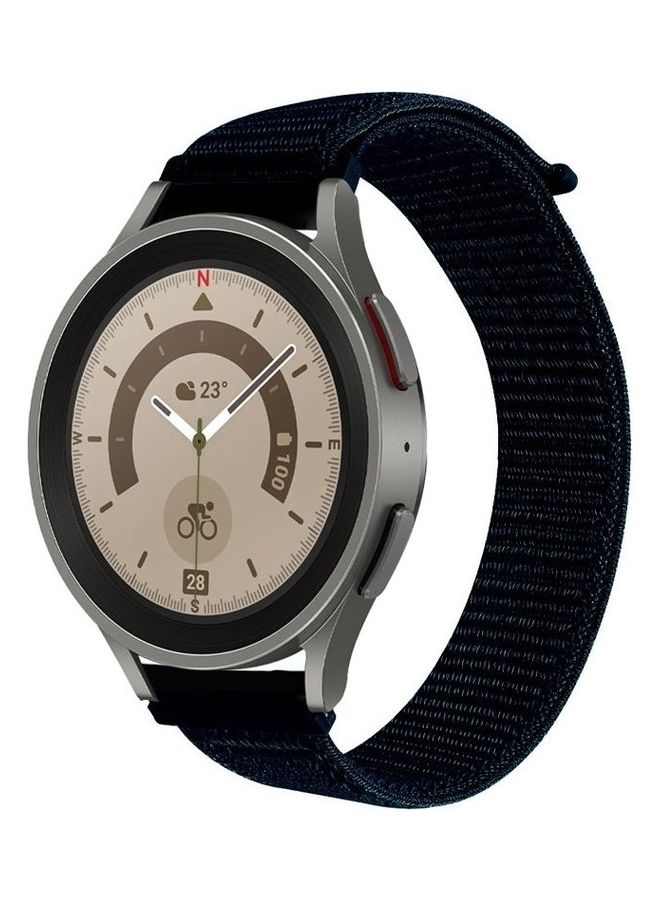 MARGOUN Samsung Galaxy Watch 5 / Galaxy Watch 5 Pro Band Nylon Loop Replacement Strap 20mm Compatible with Galaxy Watch5 (44mm/40mm) Galaxy Watch5 Pro (45mm) Dark Blue - Image 2