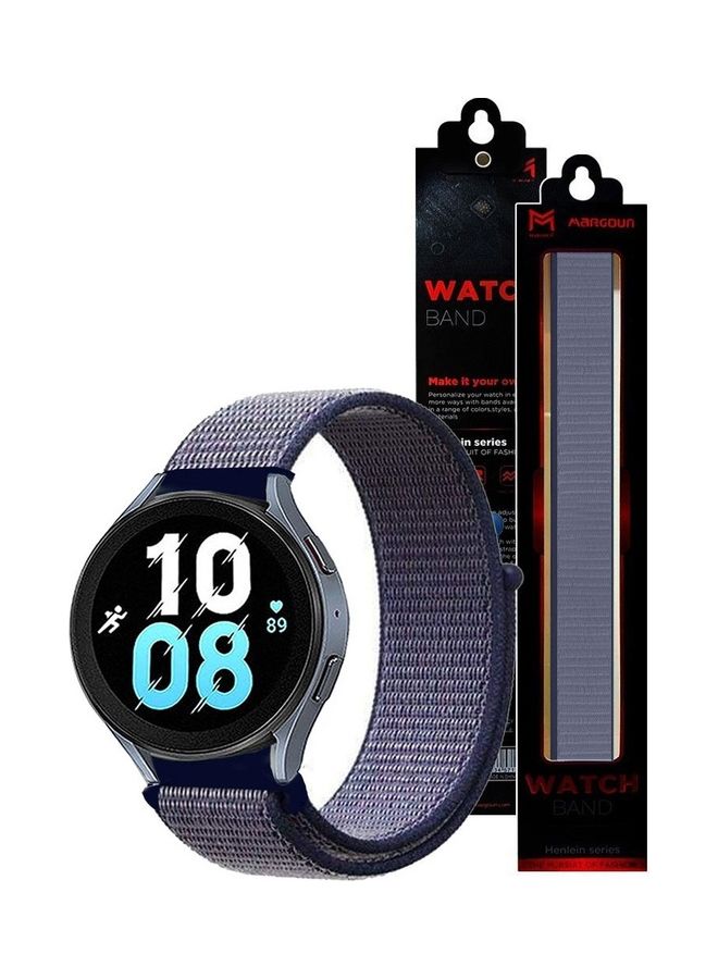 MARGOUN Samsung Galaxy Watch 5 / Galaxy Watch 5 Pro Band Nylon Loop Replacement Strap 20mm Compatible with Galaxy Watch5 (44mm/40mm) Galaxy Watch5 Pro (45mm) Purple/Blue  - Image 3