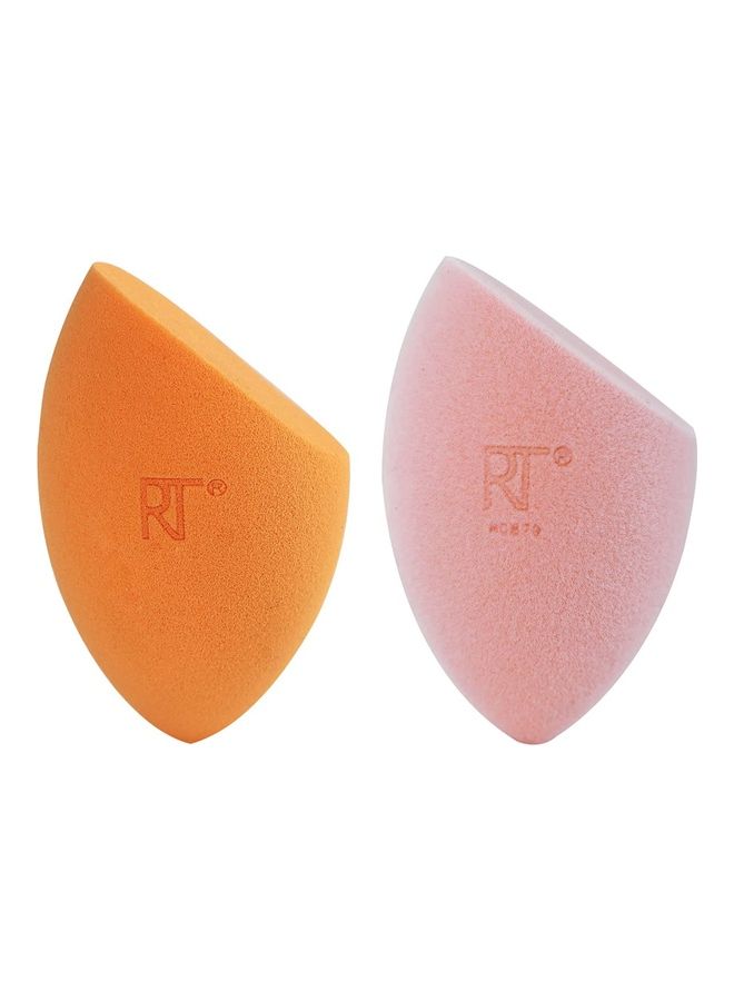 ريل تكنيكس مجموعة تتألف من إسفنجة ميريكل كومبليكشن وإسفنجة ميريكل للبودرة من أجل كريم الأساس والبودرة برتقالي ووردي - Image 1