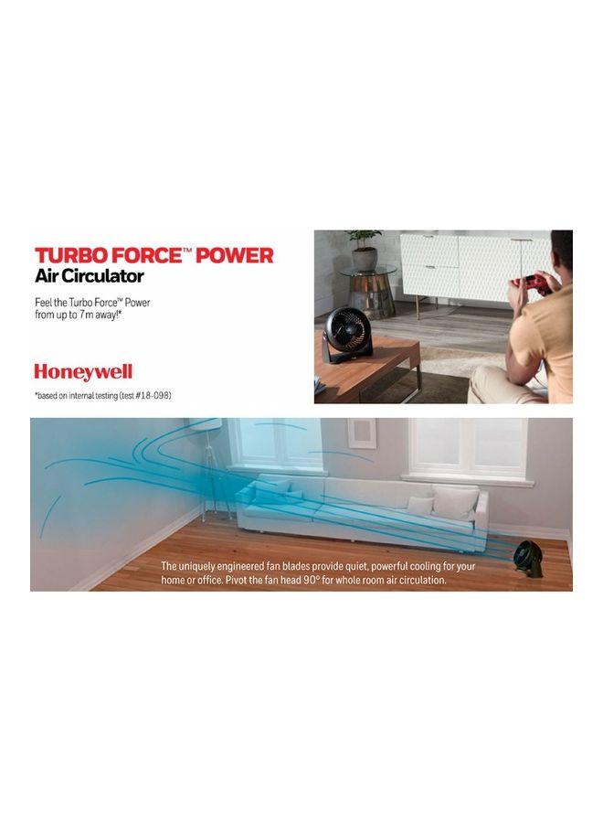 Honeywell - TurboForce Power Fan, Quiet Operation Cooling, 90° Variable Tilt, 3 Speed Settings, Wall Mount Feature, Table Fan 30 W HT900EV1 Black - Image 1