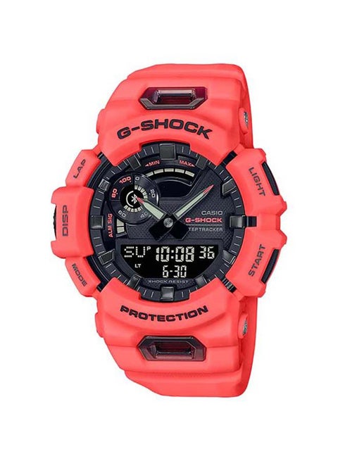 Round Shape Resin Band Analog & Digital Wrist Watch 51 mm - Red - GBA-900-4ADR