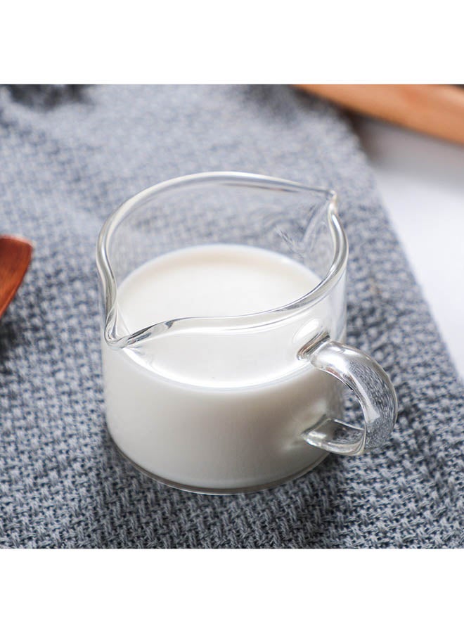 Milk Coffee Double Mouth Sharing Measuring Cup Clear 8.5x7.5cm - Image 1