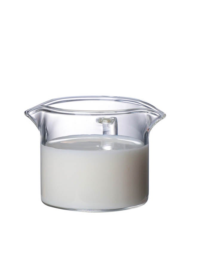 Milk Coffee Double Mouth Sharing Measuring Cup Clear 8.5x7.5cm - Image 2