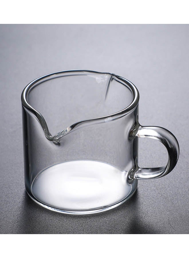 Milk Coffee Double Mouth Sharing Measuring Cup Clear 8.5x7.5cm - Image 3