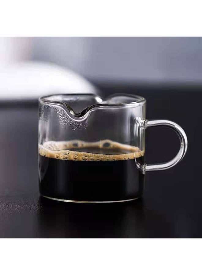 Milk Coffee Double Mouth Sharing Measuring Cup Clear 8.5x7.5cm - Image 5