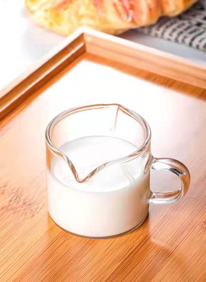 Milk Coffee Double Mouth Sharing Measuring Cup Clear 8.5x7.5cm - Image 4