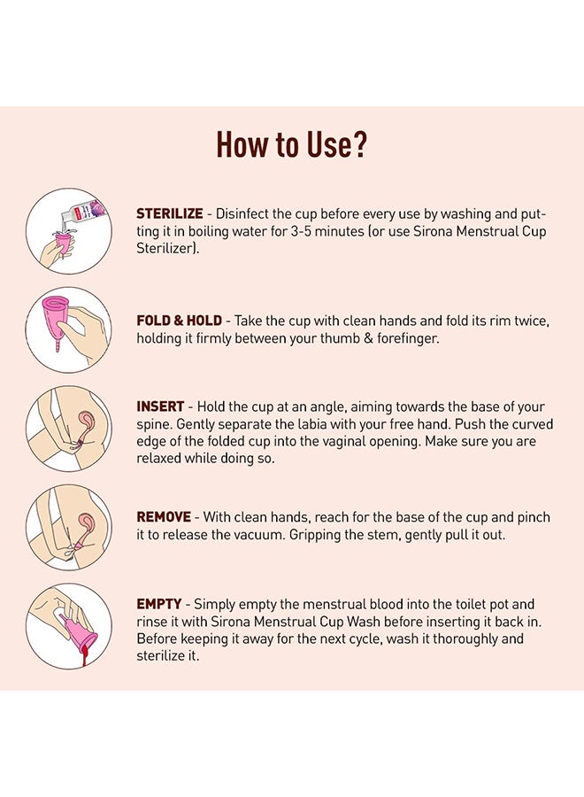 سيرونا كأس الحيض القابل لإعادة الاستخدام، حجم كبير - Image 5