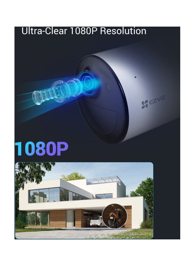 إيزفيز - كاميرا أمان CB3 مع بطارية، كاميرا واي فاي 1080 بيكسل CCTV، كاميرا IP خارجية خالية من الأسلاك مع صوت ثنائي الاتجاه، مقاومة للماء، مستشعر PIR، كشف الحركة البشرية الذكية، تعمل مع اللوحة الشمسية وأليكسا - Image 1