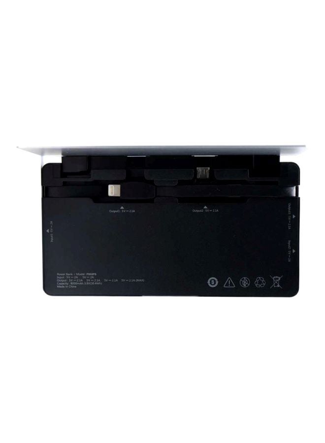 8000.0 mAh 8-In-1 Power Station Silver
