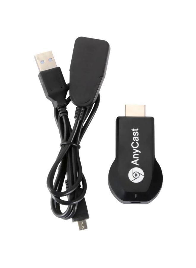 AnyCast WiFi Display Dongle Reciever With 2-In-1 Cable Black/Silver