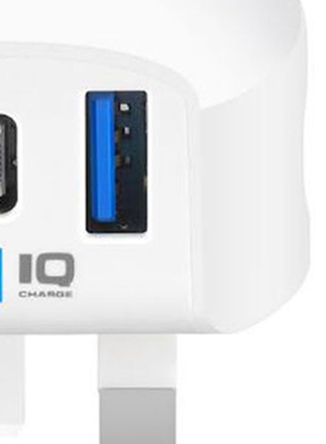 وبو - شاحن حائط بقوة 17 وات بمنفذين USB Power Boost IQ - Image 1