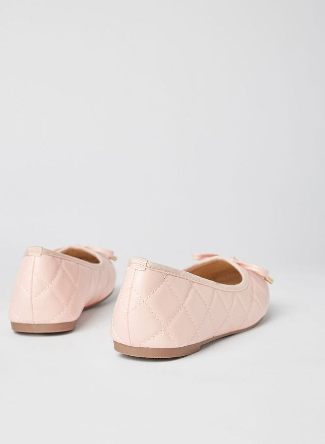Jove - Stylish Textured Flat Slip-On Ballerina Pink - Image 1