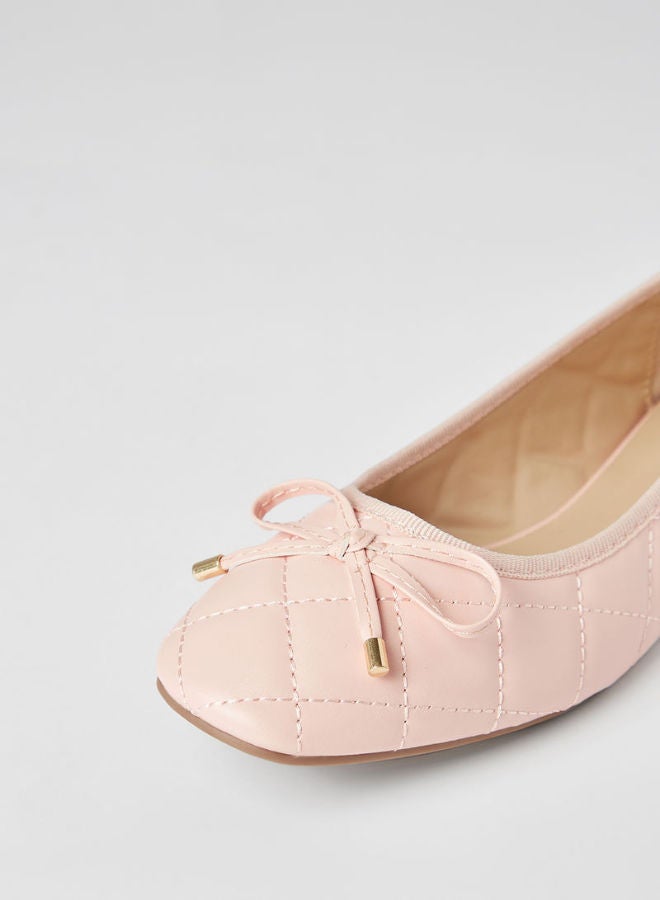 Jove - Stylish Textured Flat Slip-On Ballerina Pink - Image 1