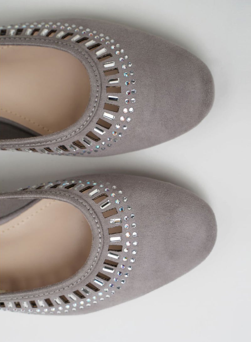 Cobblerz - Flats Cut-Out Detail Ballerina Grey - Image 1