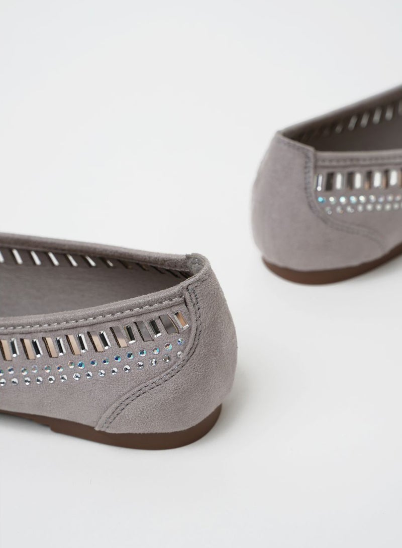Cobblerz - Flats Cut-Out Detail Ballerina Grey - Image 1