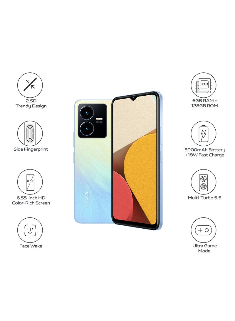 vivo - Y22s Dual SIM Summer Cyan 6GB RAM 128GB 4G LTE - Middle East Version - Image 1