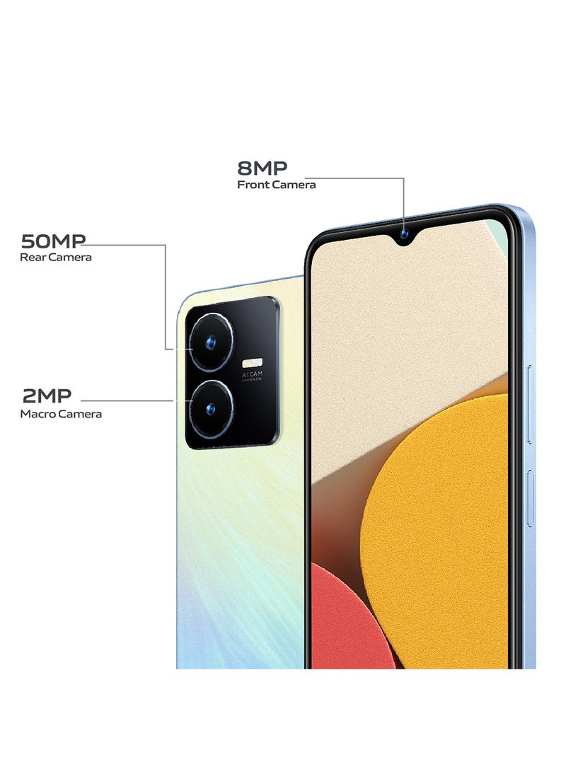vivo - Y22s Dual SIM Summer Cyan 6GB RAM 128GB 4G LTE - Middle East Version - Image 1