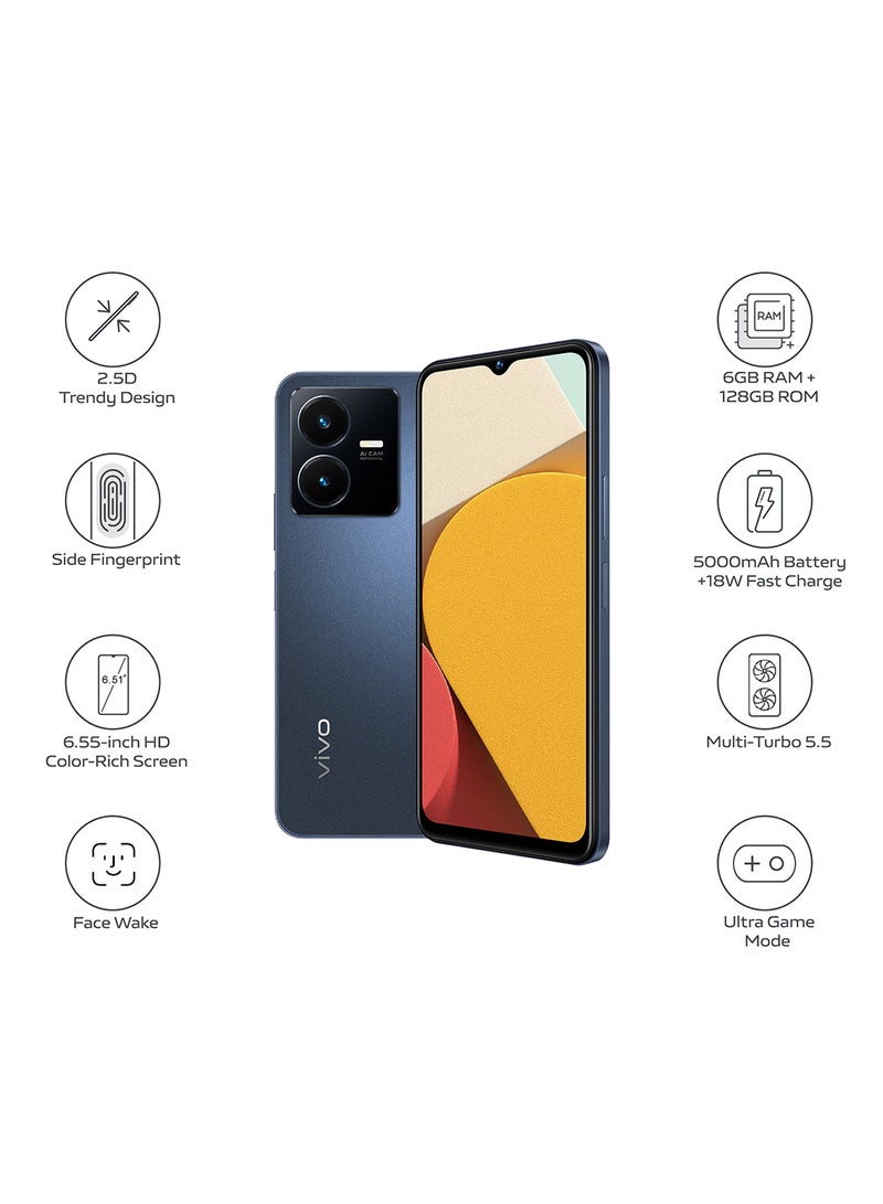 vivo - Y22s Dual SIM Starlit Blue 6GB RAM 128GB 4G LTE - Middle East Version - Image 1