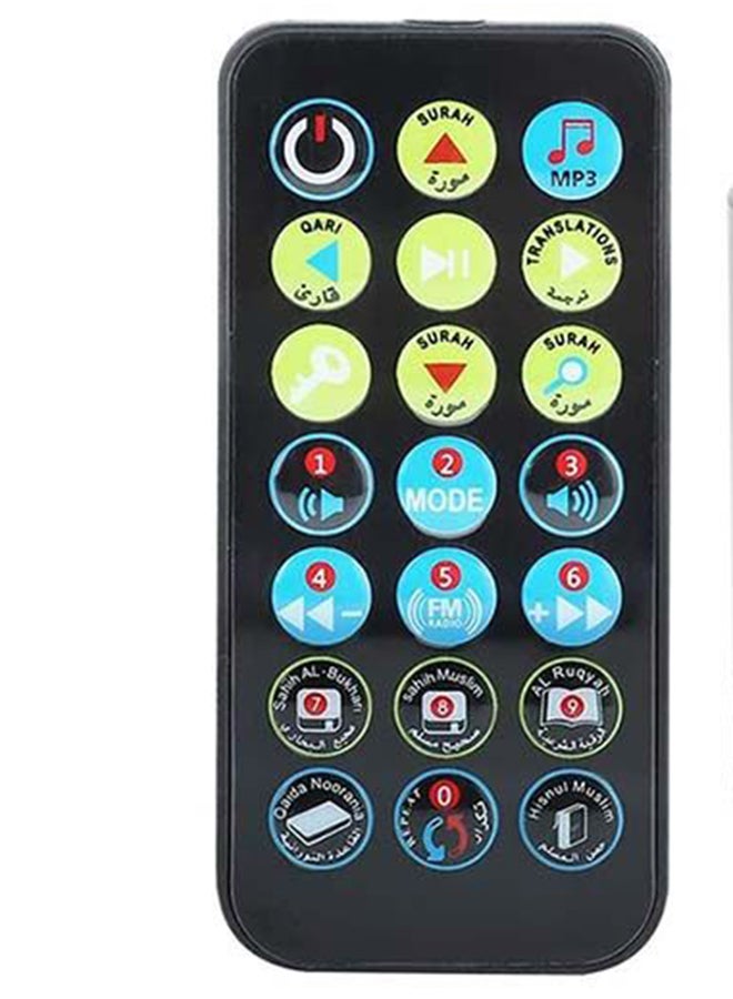 Digital Quran Player Speaker With Remote Control Black - https://f.nooncdn.com/p/v1663322615/N11797133A_3.jpg?width=original